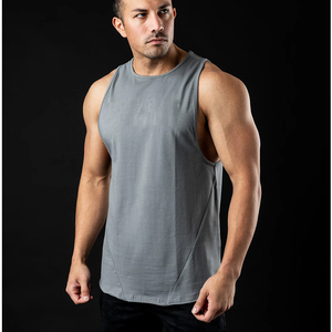 THANI AEIL SPORTS WEAR Débardeur sans manches gris pour homme, col rond, personnalisé, respirant, tricoté en polyester/coton 240g, imprimé numériquement - Product Image 5