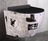 Toilettes murales noir, rouge, bleu, gris, pluie, garantie 20 ans, livraison gratuite