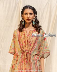 Hot Glamorous Latest Western Style Short Sleeve Plus Size Floral Print Caftan <b>Summer</b> Boho High Quality <b>Kaftan</b> <b>Dress</b> - Product Image 5