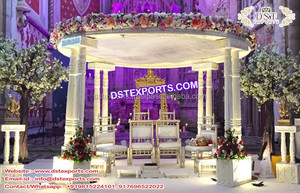 เสาสามต้นทำจากเส้นใยสามเสาสำหรับงานแต่งงานแบบดั้งเดิมของอินเดีย - Product Image 6