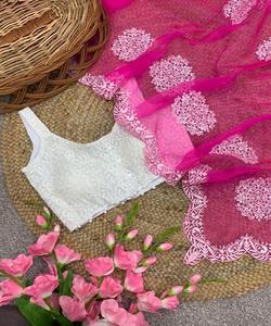 Saree en soie douce banarasi de style Bollywood avec chemisier non cousu travail de séquence multicolore prix de gros en vêtement ethnique ApparelGarment - Product Image 1