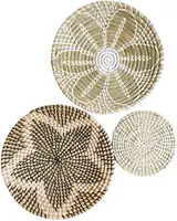 Bandeja redonda decorativa para parede, cesta de vidro feita em formato de boho, decorativa, redonda, decoração, cesta de tecido