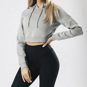 ODM Services High-Impact <b>Women's</b> <b>Crop</b> Top <b>Hoodie</b> Waterproof Eco-Friendly Fleece Quick Dry Casual Customizable Design Latest - Product Image 4