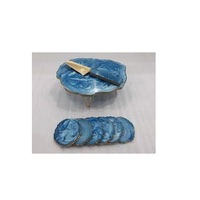 Support à gâteau en résine époxy blanche, pour service à dessert, moule de plateau en résine, moule en silicone pour l'artisanat en résine, avec repose-tasse et couteau