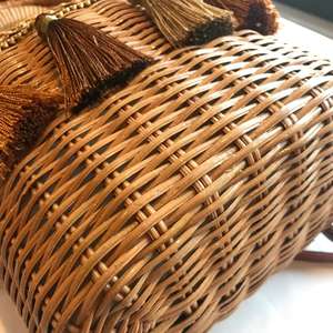 2020 Nouveau sac en rotin design avec décor de gland avec doublure en coton - Product Image 4