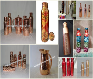 Premium Vantage Modern Luxury Fancy Solid <b>Hot</b> Selling New Design Pure Copper <b>Water</b> <b>Bottles</b> for Home Parties and Weeding Usage - Product Image 6