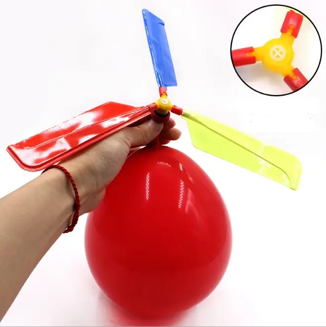 Traditional Flying Toy Balloon Helicopter with whistle For Kids