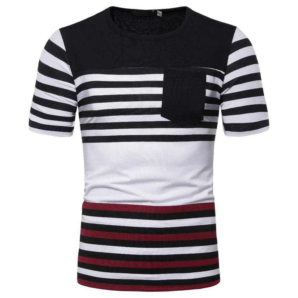 Men T-Shirt Latest Designs For Men Oversize Long Sleeve T-Shirts Black And White Striped Tee Shirts