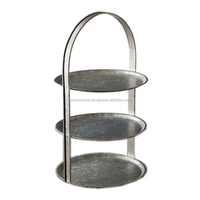 Support pour tasse de service et gâteau de qualité durable Plateau de service en métal Fabricant de support de cuisine galvanisé Rectangle à deux niveaux