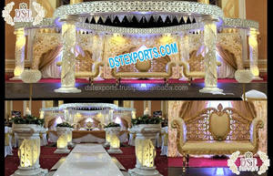 Mandap de boda con corte de diamante, elegante, de fibra de cristal, espiral, para escenario, boda, moderna - Product Image 6