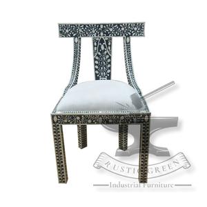 Chaise de salle à manger de style industriel design incrusté d'os pour salon hôtel école extérieure hôpital atelier loisirs cuisine large - Product Image 5