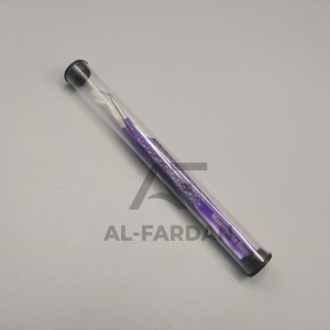 แหนบขนตาปลอม45องศาทำจากสเตนเลสปลายแหลมพร้อมหลอดพลาสติกสีม่วง - Product Image 1