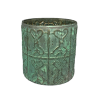 Vase en verre cylindrique haut de gamme bleu antique fait main, de qualité supérieure, moderne, pour centre de table de mariage et décoration intérieure