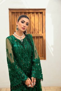 Robe de soirée d'été pour femmes avec un beau design pakistanais brodé, logo personnalisé, caractéristique écologique pour la mode de boutique - Product Image 4