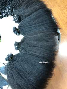 EXTENSION de cheveux humains crépus lisses, Double trame de Machine, cheveux vierges de haute qualité, prix de gros - Product Image 4