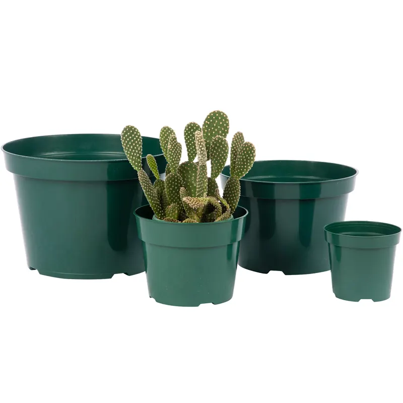 Factory Hot Sale Home Garden Supplies Multiple Sizes Nursery Succulents Planter Pot Gallon Green Plastic Plant Pot