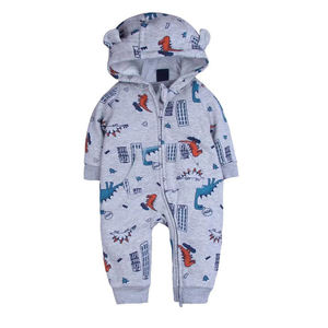 Pelele de algodón con estampado de dibujos animados para bebé, ropa con capucha de doble capa para bebé recién nacido, gran oferta - Product Image 1