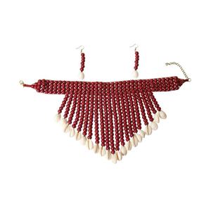 Nouveau collier en perles de bois naturelles tendance, ensemble de colliers en coquillages de cowrie turcs, charme, coquillage marin, chaîne à maillons tressés, réglable, fait à la main, cadeau de fête - Product Image 5