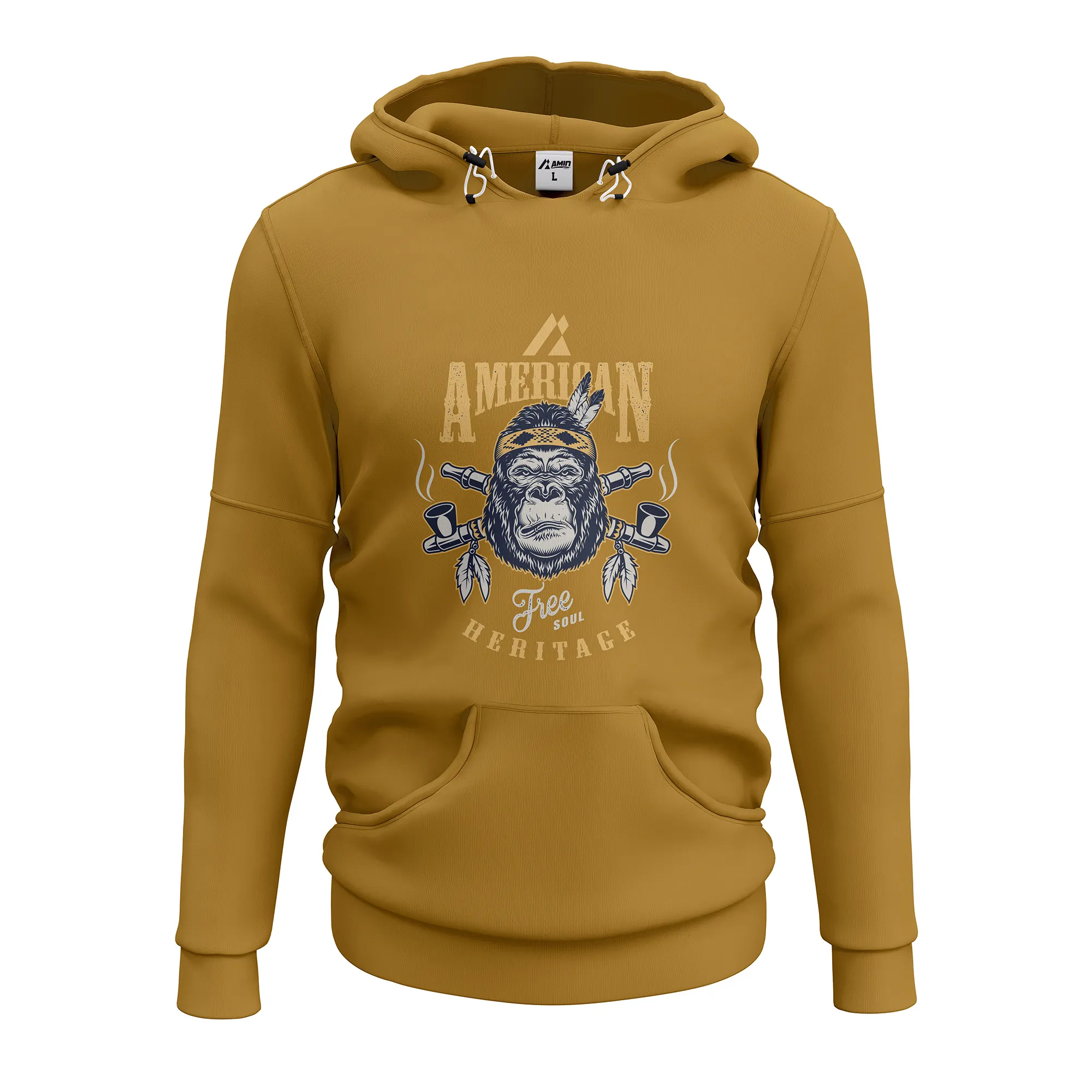 Men's Custom logo hoodie hoodie 100% cotton kangaroo pocket pullover casual sweatshirt for men