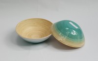Neues Design orange blau Servier schalen Bambus Salats ch üssel hohe Qualität made in Vietnam