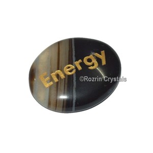 Best Value of Black Onyx Engraved Energy Word Healing Stone : Black Onyx Engraved Energy Word Healing Stone For Sale - Product Image 1