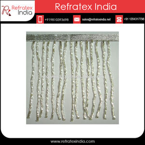 Black <b>Beaded</b> <b>Fringe</b> Good Quality <b>Fringe</b> Manufacture From India - Product Image 2