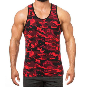 ขายส่ง Camo ออกแบบลึกตัดผ้าฝ้าย100เปอร์เซ็นต์ผู้ชายยิมเสื้อกล้าม - Product Image 6