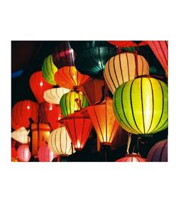 100% NATURAL <b>BAMBOO</b> LANTERN FESTIVAL SILK LANTERN FROM VIETNAM 99 Gold Data - Product Image 1