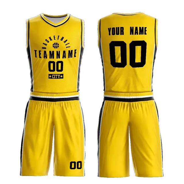 Nieuwe Basketbal Uniformen Custom Kleur & Design Mand Bal Kit 100% Polyester Stof Sublimatie Uniform Voor Club Teams Te Koop