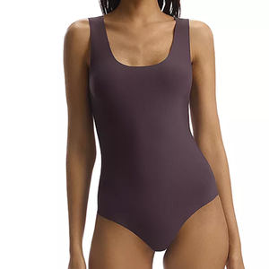 Traje de baño de una pieza OEM nuevo, el más vendido, de talla grande, de color liso, tipo tankini, para mujer, con ajuste ceñido al cuerpo. - Product Image 3
