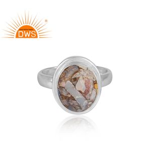 925 Fine Sterling <b>Silver</b> Natural Mojave Copper Ethiopian <b>Opal</b> Gemstone Stackable <b>Ring</b> For Women Jewelry Manufacturer - Product Image 2