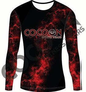 Camiseta de manga larga de entrenamiento deportivo personalizado de talla grande para hombre, transpirable, poliéster, licra, punto, sublimación, ilustraciones de humo - Product Image 1