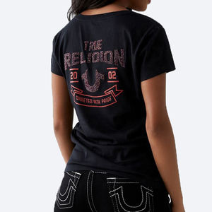 Camiseta de manga corta bordada con logotipo personalizado, para mujer - Product Image 2