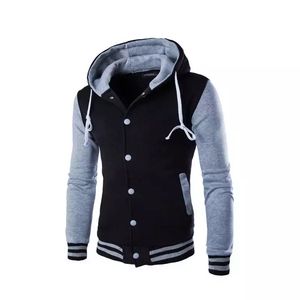 Veste universitaire à capuche sur mesure pour hommes, style hiver décontracté avec fermeture à glissière, rembourrage en coton respirant grande taille - Product Image 3