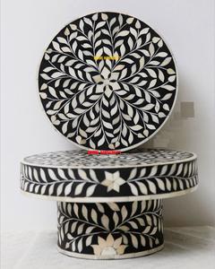 Support à gâteau artisanal en bois nacre, 4 pièces, assiettes et assiettes pour gâteau décor au chocolat, plateau cadeau à offrir, décoration de mariage - Product Image 1