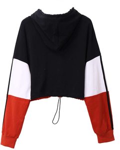 Top Women Crop Autumn Windproof Hooded Hoodies Top Knitted Women Custom Logo Multi-Color Crop Top Factory Price - Product Image 6