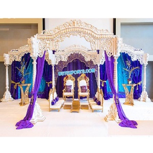 ซื้อแบบจำลองมณฑปงานแต่งงานไม้สีขาว งานแกะสลักไม้สำหรับงานแต่งงานแบบฮินดู มณฑปงานแต่งงานไม้สีขาวแกะสลักอย่างมีระดับ นิวยอร์ก - Product Image 1