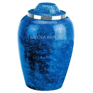 Dom top blue & black urn