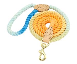 5ft Multi-colored Braided Ombre Cotton Rope <b>Dog</b> <b>Leash</b> - Product Image 1