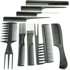 Shemax 10 Piece High Quality <b>Hair</b> Styling <b>Comb</b> Set Professional Black Brush Barbers - Product Image 2