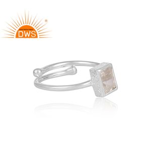 Anillo de piedras preciosas de cuarzo de cristal, fabricante de joyería, Plata de Ley 925 de alta calidad, proveedor de joyas - Product Image 3