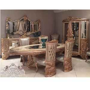 Juego de Muebles de Comedor Estilo Italiano de Lujo, Juego de Muebles de Comedor Italiano de Lujo Estilo Barroco, Juego de Mesa de Comedor para 4 Personas - Product Image 1
