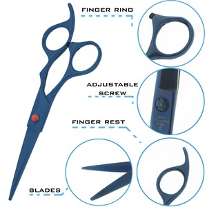 Tijeras profesionales de acero inoxidable, instrumentos de barbería, Color verde neón, aprobado por CE - Product Image 3