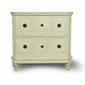 Antieke Gustavische Stijl Massief Mahoniehout Commode <span class=keywords><strong>2</strong></span> Laden Nachtkastjes Met Wit Geschilderde Afwerking - Product Image 2