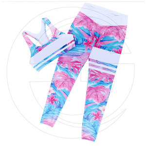 Leggings et soutien-gorge de sport en Spandex, ensemble personnalisable 2020, hauts non transparents - Product Image 1