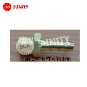 Taiwan sunity หมุดท่อทองเหลืองขายดี M-11017 1/4 \ "ตัวผู้1/4ส่วนด้านนอกของเครื่องยนต์สภาพใหม่เชื้อเพลิงเบนซิน - Product Image 1