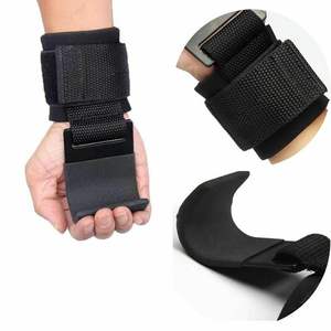 Correas de muñeca de nailon 100% con gancho de acero, ganchos de levantamiento de pesas con ganchos de acero para flexiones - Product Image 1