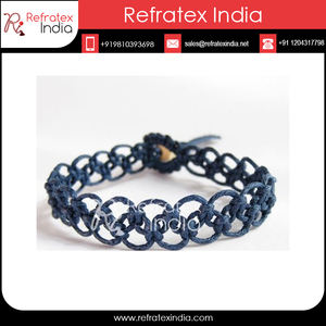 Pulsera de mano de macramé de algodón, joyería de lujo - Product Image 5