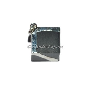Jaspe noir Cube Plaqué Pendentifs - Product Image 2