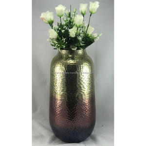 Decorative Aluminum Flower Pot & Vase with Hammered Gold Finish Contemporary Design Lightweight Rust Resistant for Home Decor - Product Image 4